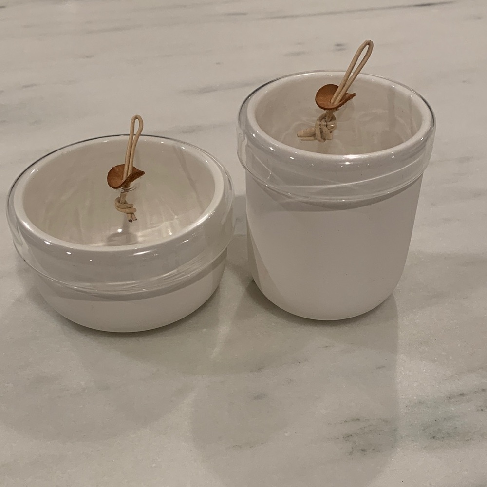 CB2 White Ceramic Bathroom Accessories